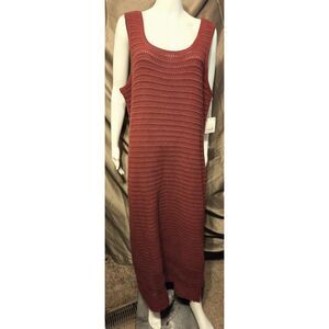 Brand New - A.N.A. Derby Red Sleeveless Sweater Dress - 1X